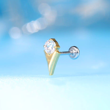 limerencia F136 Titanio hipoalergénico 20 g 6 mm 8 mm Stud de parte posterior plana | Pendientes sin rosca de ajuste a presión de grado de implante G23 con pasador para tragus cartílago hélice concha Monroe Medusa Piercing Joyería (cono 1 unidad)