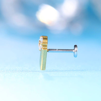 Limerencia Clou de piercing forme conique en titane hypoallergénique ASTM F136, calibre 18G 6mm/8mm/10mm, dos plat à filetage interne pour tragus, hélix, conque, cartilage, nez et lèvre (1 pièce)