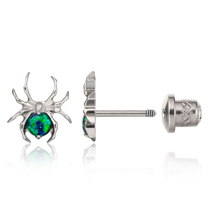 Limerencia Pendientes Hipoalergénicos de Titanio Grado Implante G23 con Cierre de Rosca Tragus 20G Helix Poste de Piercing F136 para Orejas Sensibles Cartílago (araña)