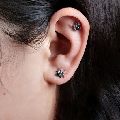 Limerencia Pendientes Hipoalergénicos de Titanio Grado Implante G23 con Cierre de Rosca Tragus 20G Helix Poste de Piercing F136 para Orejas Sensibles Cartílago (araña)