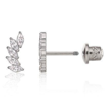 Limerencia Hypoallergene G23 Implantat Titan Schraubverschluss Ohrringe Tragus 20G Helix F136 Piercingstecker für empfindliche Ohren Knorpel (Climber Crawler)