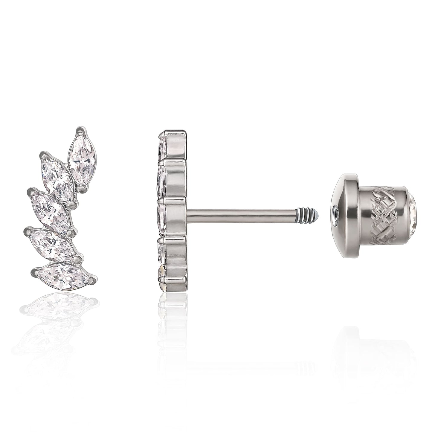 Orecchini a vite in titanio implantabile G23 ipoallergenici Limerencia, piercing arrampicatore auricolare 20G F136 per cartilagine, trago ed elica orecchio sensibile