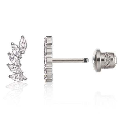 Orecchini a vite in titanio implantabile G23 ipoallergenici Limerencia, piercing arrampicatore auricolare 20G F136 per cartilagine, trago ed elica orecchio sensibile