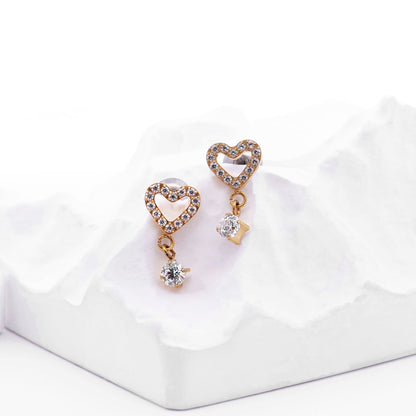 Limerencia Pendientes Hipoalergénicos de Titanio G23 de Grado Implante con Cierre de Rosca Tragus 20G Hélice F136 Poste de Piercing para Orejas Sensibles Cartílago (corazón)