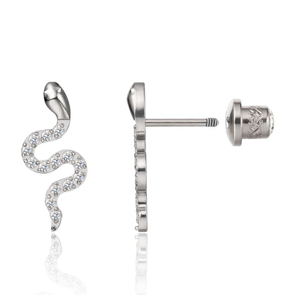 Pendientes Limerencia Hipoalergénicos de Titanio G23 de Grado Implante con Cierre de Rosca Tragus 20G Hélice F136 Piercing para Orejas Sensibles Cartílago (serpiente)
