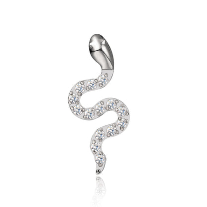 Limerencia Gioielli per piercing in titanio F136 grado implantare, orecchini a serpente retro piatto con filettatura interna 18G 6mm 8mm 10mm, adatti per cartilagine, trago, elice, conchiglia, naso e labbro (1 pezzo)