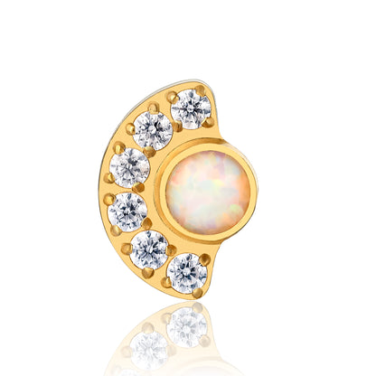 Limerencia F136 Titanio Hipoalergénico 20g 6mm 8mm Pendiente de Parte Trasera Plana | Aretes sin Rosca de Grado de Implante G23 de Ajuste a Presión para Trago Cartílago Hélice Caracola Nariz Monroe Medusa Joyería para Piercing (luna 1 pieza)