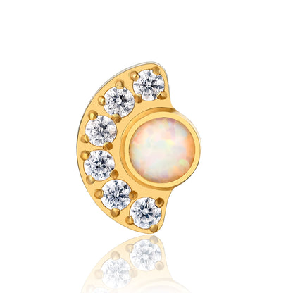 Limerencia Piercing Luna Titanio F136 Ipoallergenico 20G 6mm 8mm Retro Piatto, Orecchini Senza Filettatura Inserimento Rapido G23 Grado Implantare per Trago, Cartilagine, Helix, Conchiglia, Naso, Monroe e Medusa (1 Pezzo)