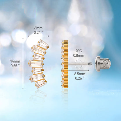 Limerencia Boucles d'oreilles à vis en titane de grade implantaire G23 hypoallergénique, tige de piercing F136 20G pour tragus, hélix, cartilage et oreilles sensibles (Climber Crawler S)