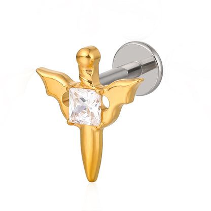 limerencia Joyería para Piercings de Titanio Hipoalergénico - 18G 6mm 8mm 10mm Para Tragus, Hélice, Caracola, Cartílago, Nariz, Labio, F136 Grado Implante Parte Trasera Plana Pendientes de Tuerca Roscados Internamente (azul)