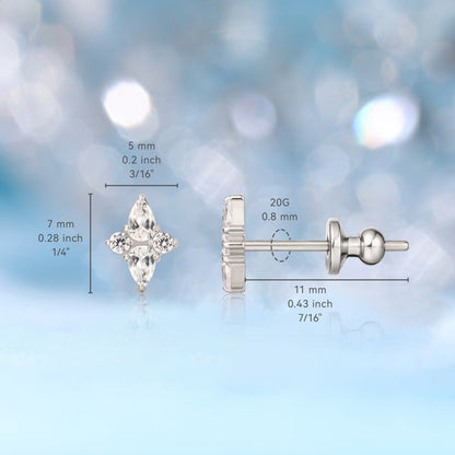 Limerencia F136 Aretes de titanio puro hipoalergénicos de grado implante, pequeños y delicados aretes de circonita cúbica G23 para orejas sensibles de mujer