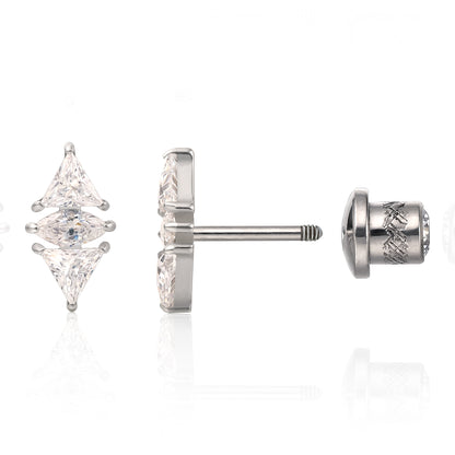 Limerencia Hypoallergene G23 Implantatgrad Titan Schraubverschluss Ohrringe Tragus 20G Helix F136 Piercingstecker für empfindliche Ohren Knorpel (Diamant)
