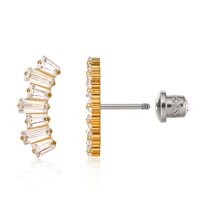 Limerencia Boucles d'oreilles à vis en titane de grade implantaire G23 hypoallergénique, tige de piercing F136 20G pour tragus, hélix, cartilage et oreilles sensibles (Climber Crawler S)