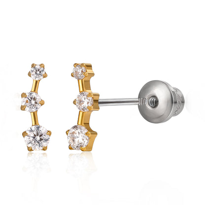 Limerencia Hypoallergene G23 Implantatqualität Titan Schraubverschluss Ohrringe Tragus 20G Helix F136 Piercingstecker für empfindliche Ohren Knorpel (Climber Crawler)