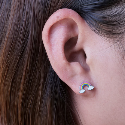 Limerencia Hypoallergene G23 Implantatqualität Titan Schraubverschluss Ohrringe Tragus 20G Helix F136 Piercingstecker für empfindliche Ohren Knorpel (Regenbogen)