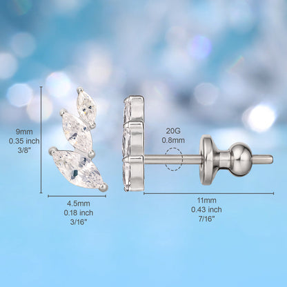 Clous d'oreilles hypoallergéniques en titane pur implantable F136 Limerencia, petits clous délicats à zircone cubique G23 pour femmes aux oreilles sensibles