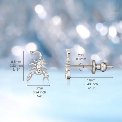 Orecchini Borchia in Titanio Puro G23 F136 Limerencia, Modello Delicato Ipoallergenico Grado Implantare con Zirconi Cubici per Donne con Orecchie Sensibili K1