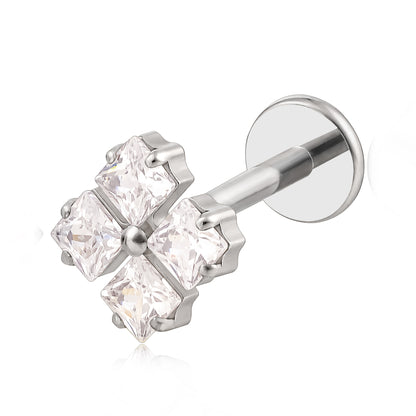 Limerencia Clou de piercing à filetage interne et dos plat en titane hypoallergénique ASTM F136, calibre 18G, longueurs 6mm/8mm/10mm, adapté pour tragus, hélix, conque, cartilage, nez et lèvre (1 pièce)