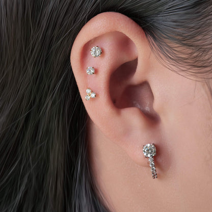 Orecchini huggie zircone con perno in titanio puro F136 ipoallergenico Limerencia | Piccoli orecchini cerchio per donna e uomo | Orecchini a perno leggeri alla moda per orecchie sensibili