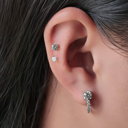 Orecchini huggie zircone con perno in titanio puro F136 ipoallergenico Limerencia | Piccoli orecchini cerchio per donna e uomo | Orecchini a perno leggeri alla moda per orecchie sensibili