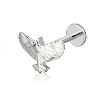 limerencia Hypoallergener Titan ASTM F136-18G 6mm 8mm 10mm Flat Back Intern Gewindestecker Ohrring Piercing Schmuck für Tragus Helix Conch Knorpel Nase Lippe (1 Stk.)