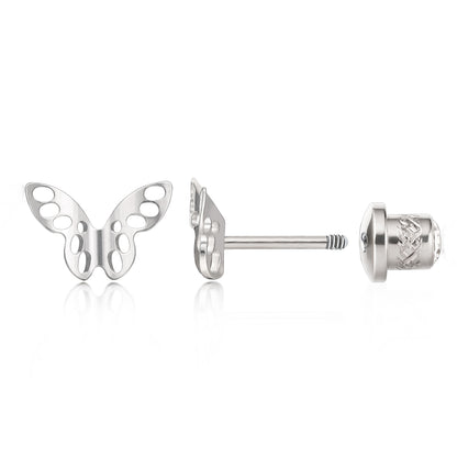 limerencia Hypoallergenic Titanium F136 Screw In Flat Back Earrings Implant Grade G23 Tragus Helix Cartilage 20G Piercing for Women's Sensitive Ears (Q1)
