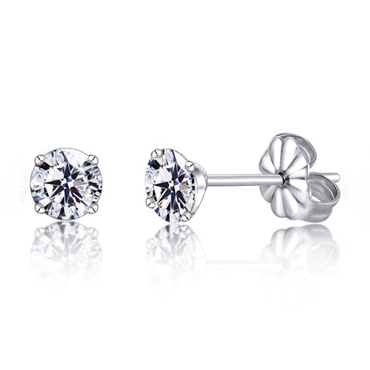 Orecchini Titanio G23 Ipoallergenici, Titanio Puro F136 Grado Implantologico, Per Orecchie Sensibili Con Pietre Nascita E Zirconi (6mm, Gemme Bianche)