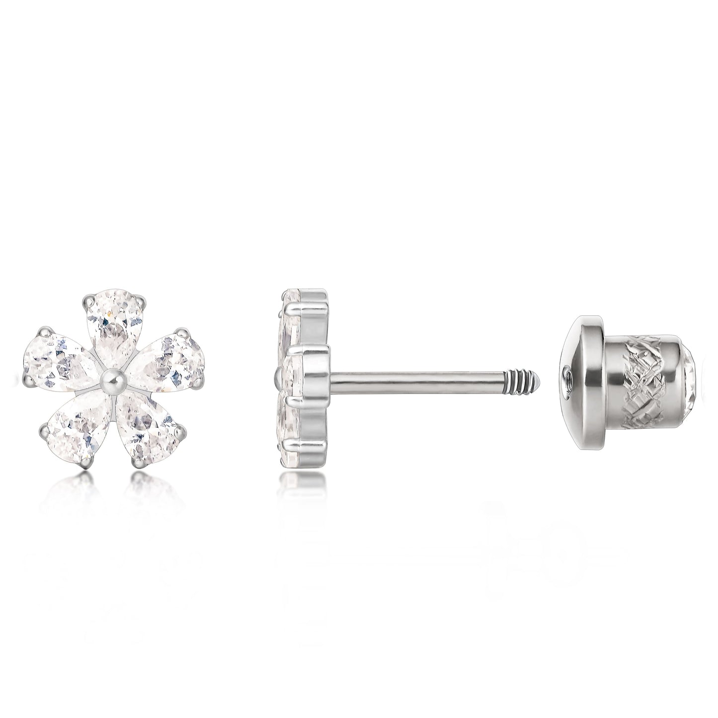 Limerencia Hipoalergénico G23 Titanio Grado Implante Pendientes de Rosca Tragus 20G Hélix F136 Poste de Perforación para Orejas Sensibles Cartílago (M2)