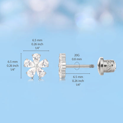 Limerencia Hypoallergenic G23 Implant Grade Titanium Screw Back Earrings Tragus 20G Helix F136 Piercing Post for Sensitive Ears Cartilage (M2)