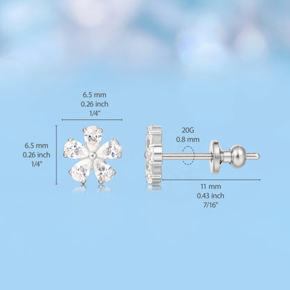 Limerencia F136 Aretes de titanio puro hipoalergénicos de grado implante, pequeños y delicados aretes de circonita cúbica G23 para orejas sensibles de mujer (F1)