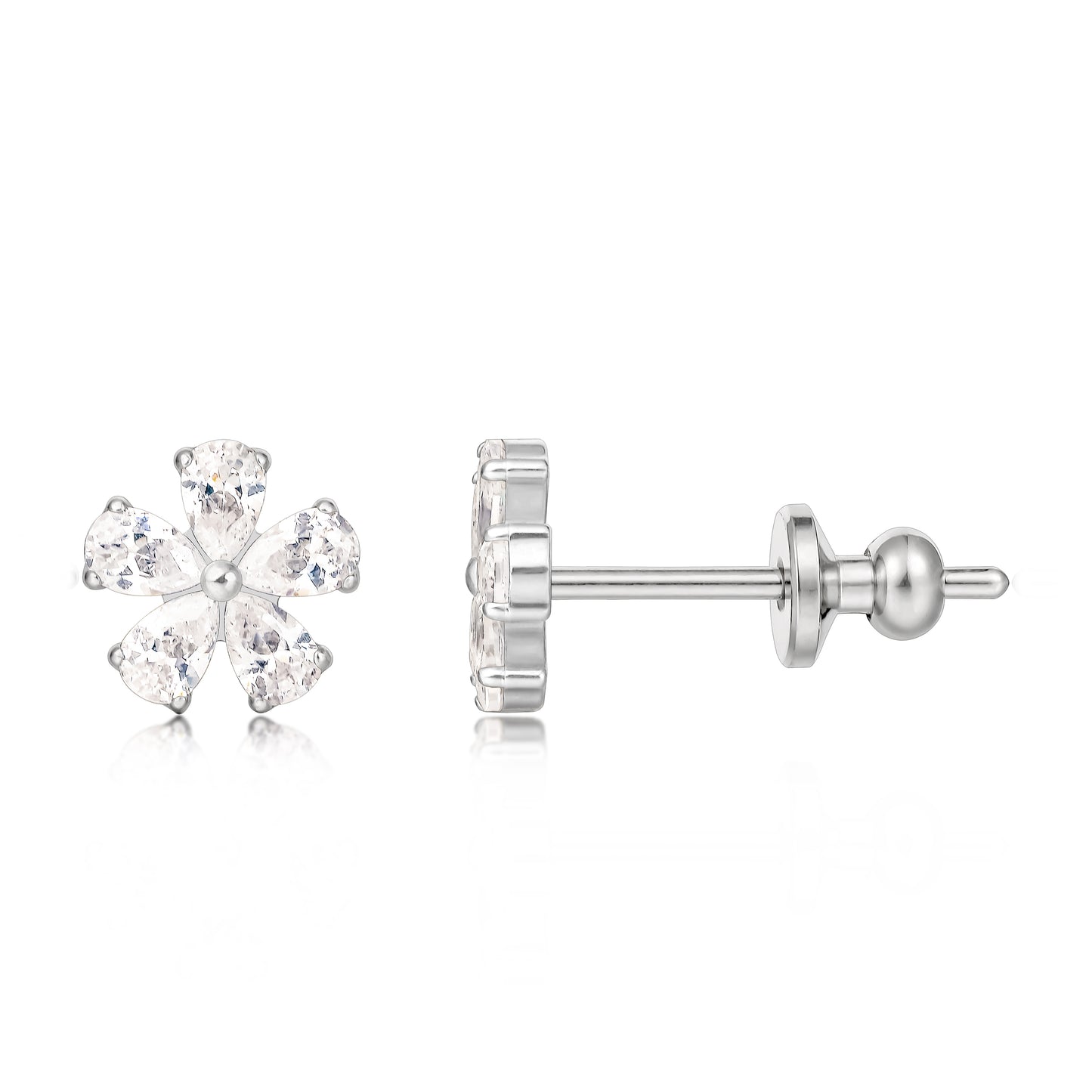 Limerencia F136 Pure Titanium Hypoallergenic Implant Grade Studs, G23 Small Dainty Cubic Zirconia Earrings for Women's Sensitive Ears (F1)