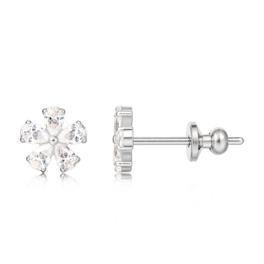 Limerencia F136 Pure Titanium Hypoallergenic Implant Grade Studs, G23 Small Dainty Cubic Zirconia Earrings for Women's Sensitive Ears (F1)