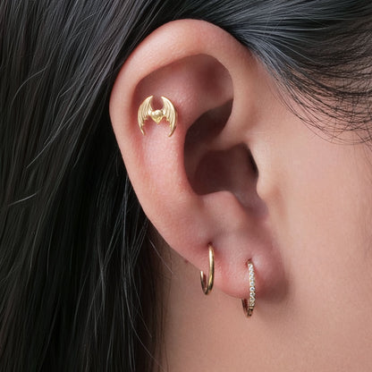 Pendientes hipoalergénicos de titanio G23 de grado implante con cierre de rosca para trago 20G Hélice F136 Piercing para orejas sensibles Cartílago (A3)