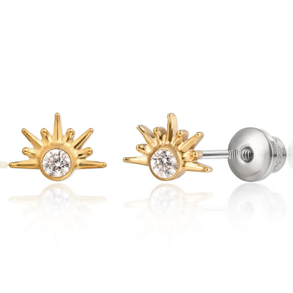 Limerencia Hypoallergene G23 Implantatqualität Titan Schraubverschluss Ohrringe Tragus 20G Helix F136 Piercingstecker für empfindliche Ohren Knorpel (Sonne)