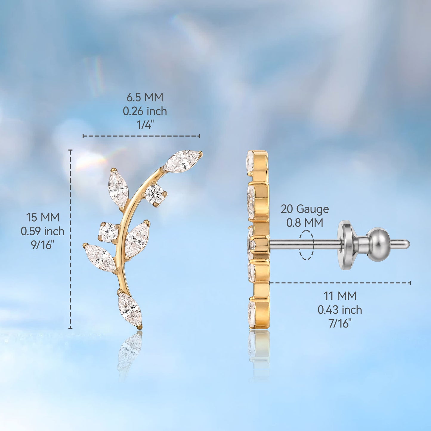 Limerencia F136 Pure Titanium Hypoallergenic Implant Grade Studs, G23 Small Dainty Cubic Zirconia Earrings for Women's Sensitive Ears (O1)