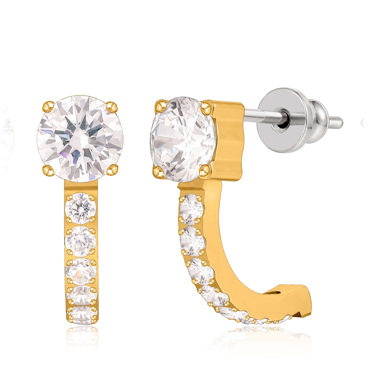 Orecchini huggie zircone con perno in titanio puro F136 ipoallergenico Limerencia | Piccoli orecchini cerchio per donna e uomo | Orecchini a perno leggeri alla moda per orecchie sensibili