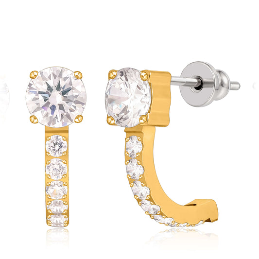Orecchini huggie zircone con perno in titanio puro F136 ipoallergenico Limerencia | Piccoli orecchini cerchio per donna e uomo | Orecchini a perno leggeri alla moda per orecchie sensibili