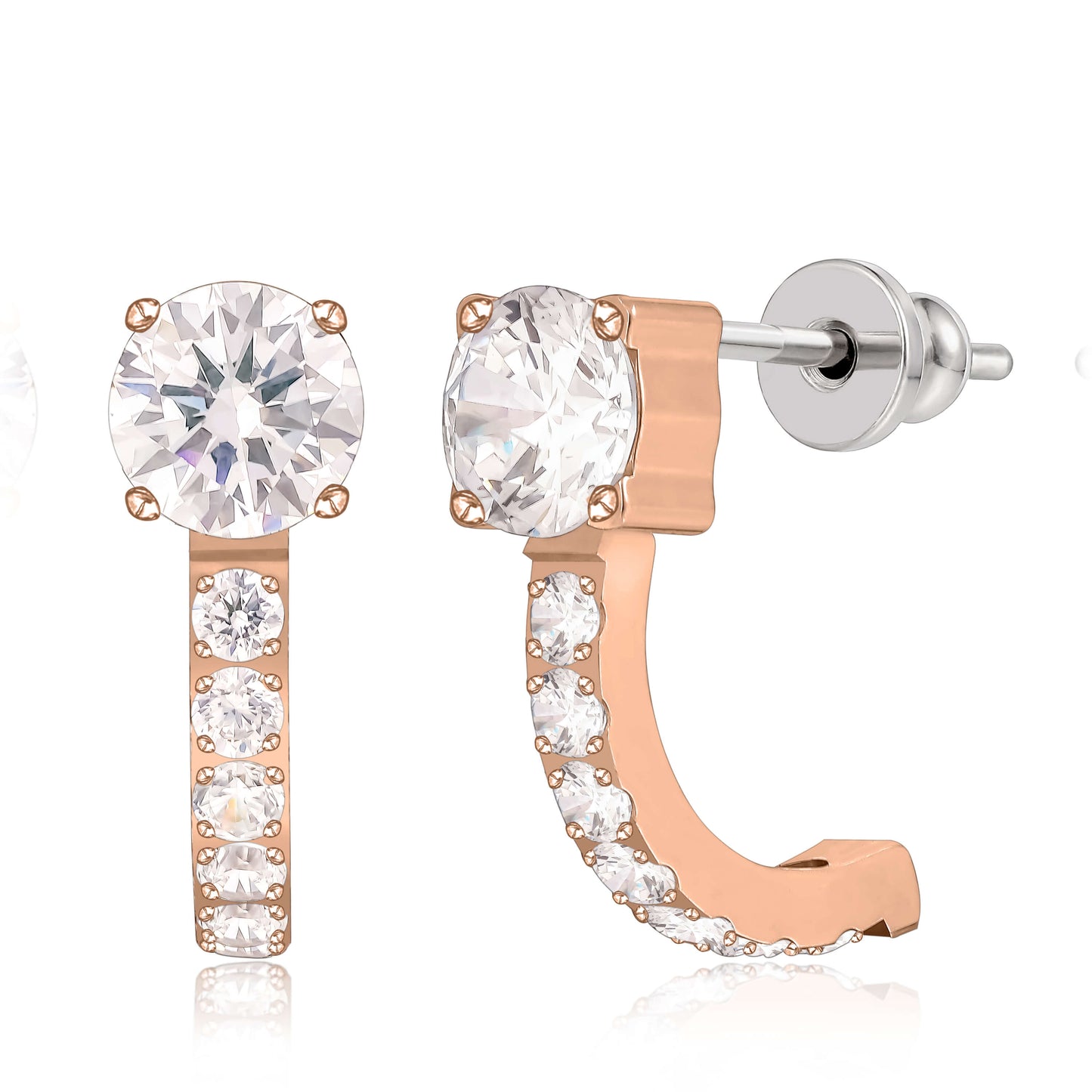 Orecchini huggie zircone con perno in titanio puro F136 ipoallergenico Limerencia | Piccoli orecchini cerchio per donna e uomo | Orecchini a perno leggeri alla moda per orecchie sensibili