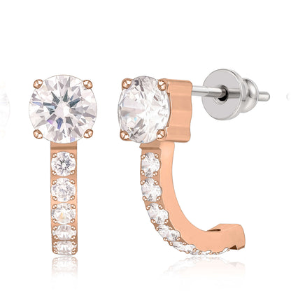 Orecchini huggie zircone con perno in titanio puro F136 ipoallergenico Limerencia | Piccoli orecchini cerchio per donna e uomo | Orecchini a perno leggeri alla moda per orecchie sensibili
