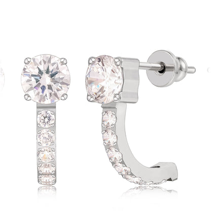Limerencia Hypoallergenic Titanium F136 Implant Grade Small Hoops | Huggie Earrings, Cubic Zirconia Cuff Earrings Lightweight for Women (Silver)