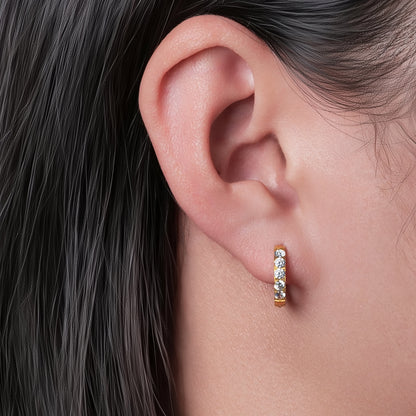 AAA cubic zirconia titanium hoop earrings
Second hole titanium hoop earrings daily wear