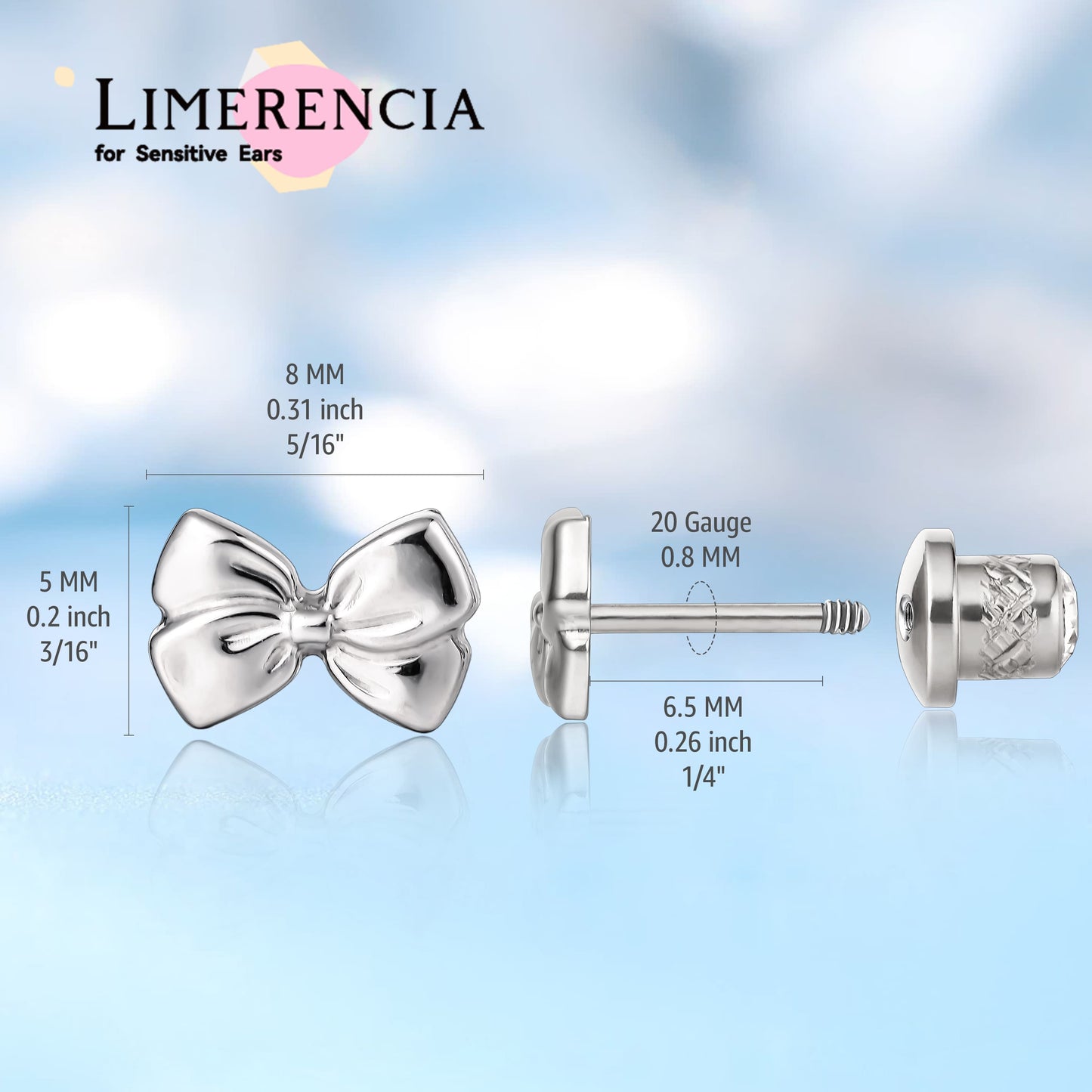 Limerencia Hypoallergene G23 Implantatqualität Titan Schraubverschluss Ohrringe Tragus 20G Helix F136 Piercingstecker für empfindliche Ohren Knorpel (Schleife)