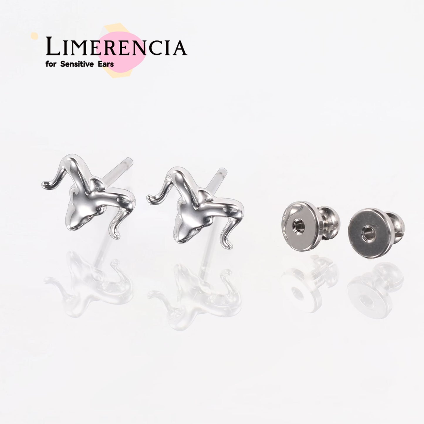 Limerencia F136 Reintitan Hypoallergen Implantatqualität Ohrstecker, G23 Kleine zierliche Zirkonia Ohrringe für empfindliche Ohren von Frauen (Kuhkopf)