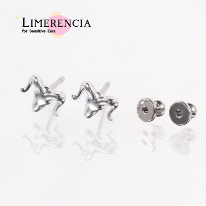 Limerencia F136 Reintitan Hypoallergen Implantatqualität Ohrstecker, G23 Kleine zierliche Zirkonia Ohrringe für empfindliche Ohren von Frauen (Kuhkopf)