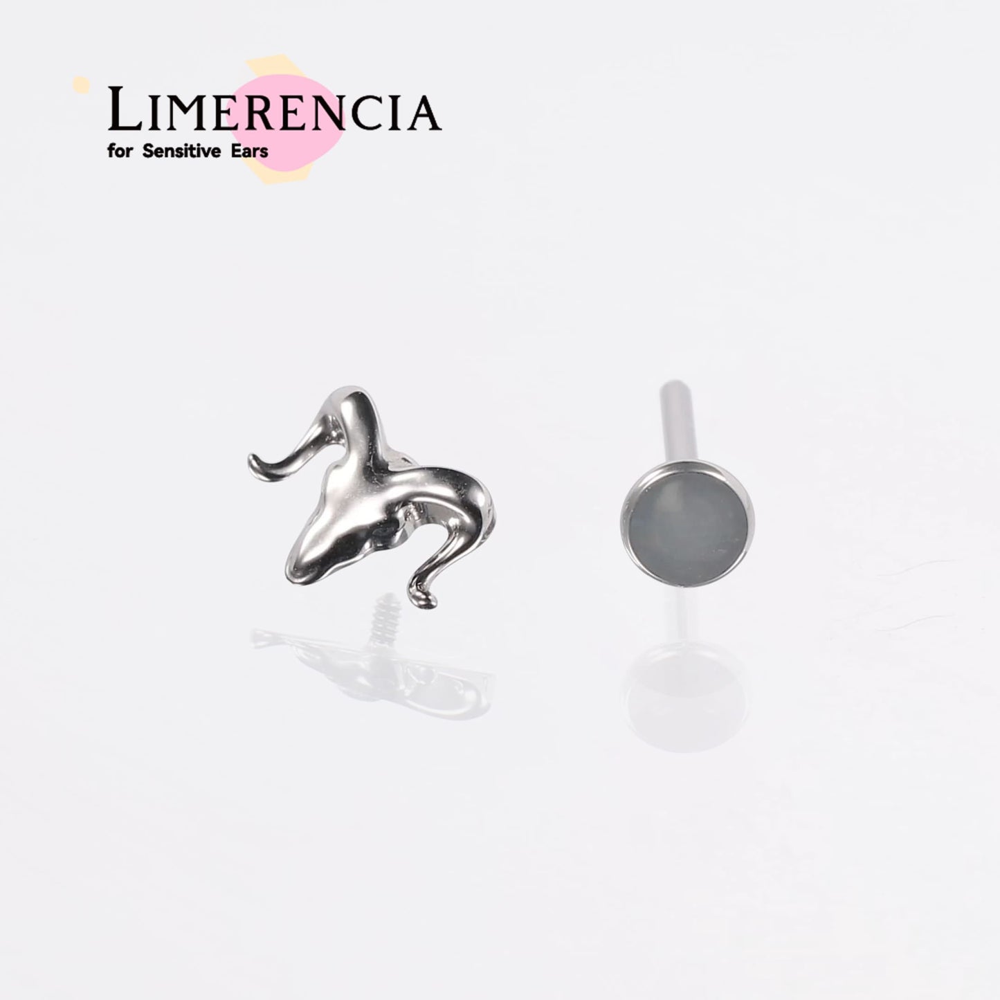Gioiello piercing in titanio ipoallergenico ASTM F136 Limerencia, borchia filettata interna fondo piatto 18G 6mm 8mm 10mm, adatto per trago, elica, conca, cartilagine, naso e labbra (1 pezzo) (Testa di toro)