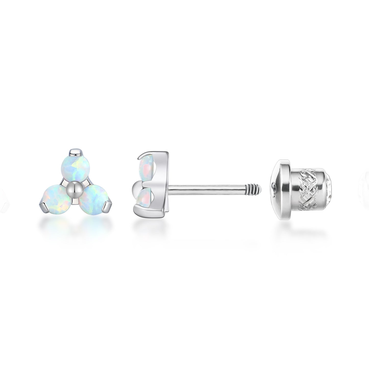 limerencia Hypoallergenic G23 Implant Grade Titanium Screw Back Earrings Tragus 20G Helix F136 Piercing Post for Sensitive Ears Cartilage (C3)