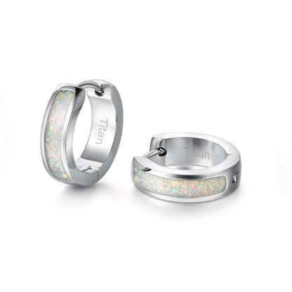 Pendientes aro ancho grueso hipoalergénicos de titanio puro G23 Limerencia | Pendientes de circón | Para mujer con circonita 5A incrustada brillante, aptos para oídos sensibles