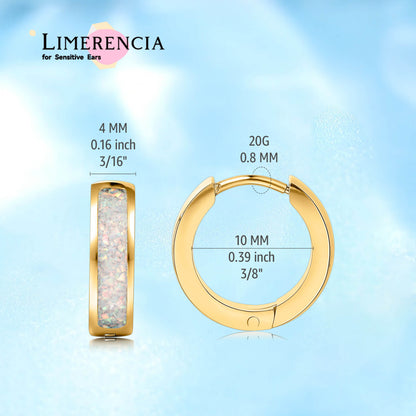 Pendientes aro ancho grueso hipoalergénicos de titanio puro G23 Limerencia | Pendientes de circón | Para mujer con circonita 5A incrustada brillante, aptos para oídos sensibles