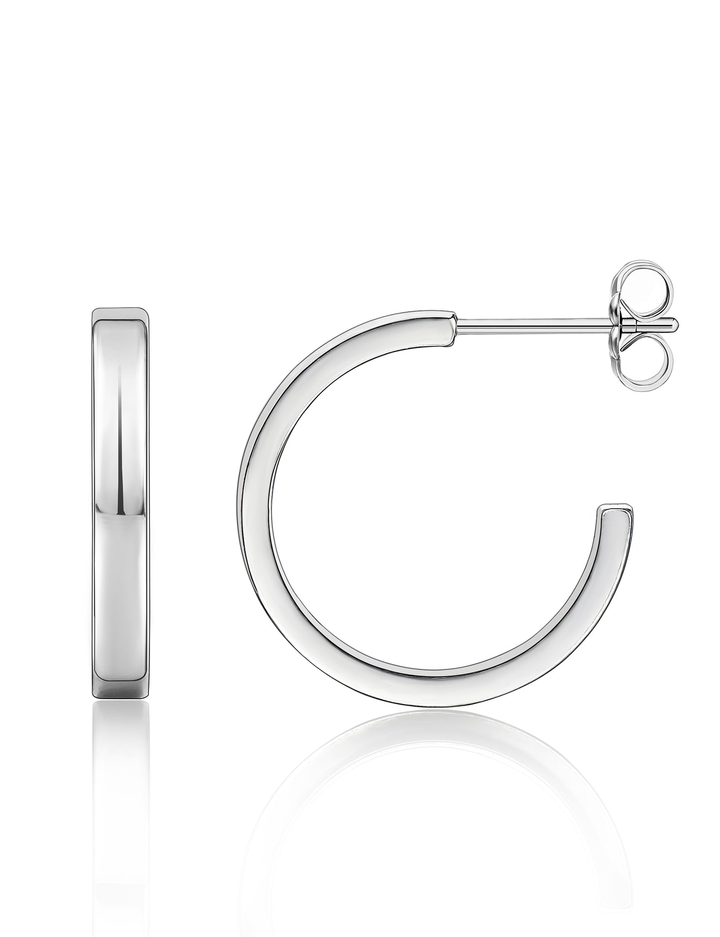 Limerencia Hypoallergenic G23 Pure Titanium Big Post Thin Square Edge Open Hoop | F136 Implant Grade Womens Dainty Hoop Earrings | Lightweight for Sensitive Ears (20 millimeters, Gold)