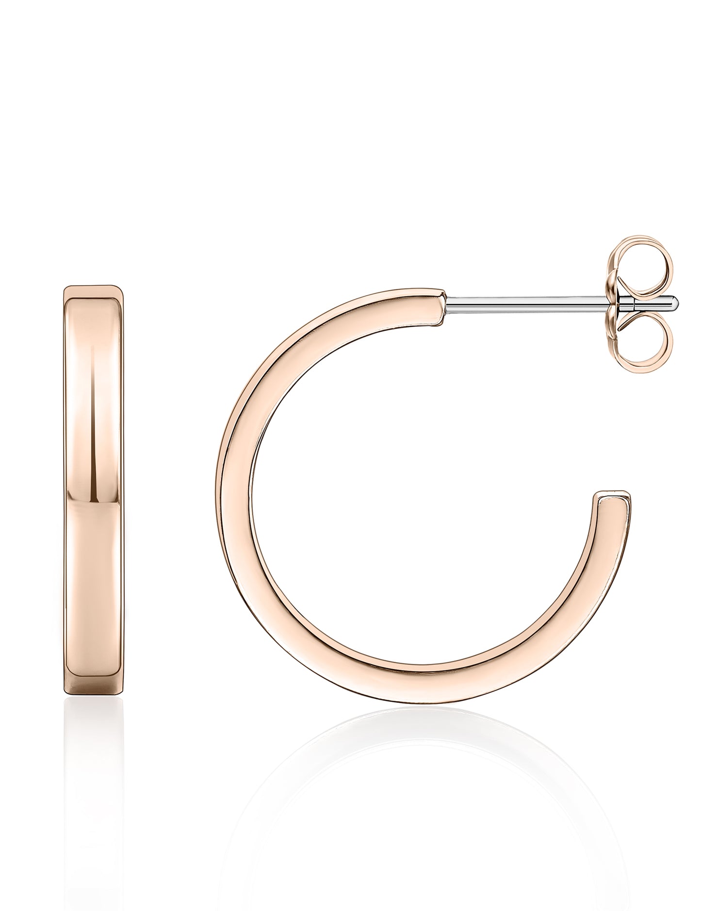 Limerencia Hypoallergenic G23 Pure Titanium Big Post Thin Square Edge Open Hoop | F136 Implant Grade Womens Dainty Hoop Earrings | Lightweight for Sensitive Ears (20 millimeters, Gold)